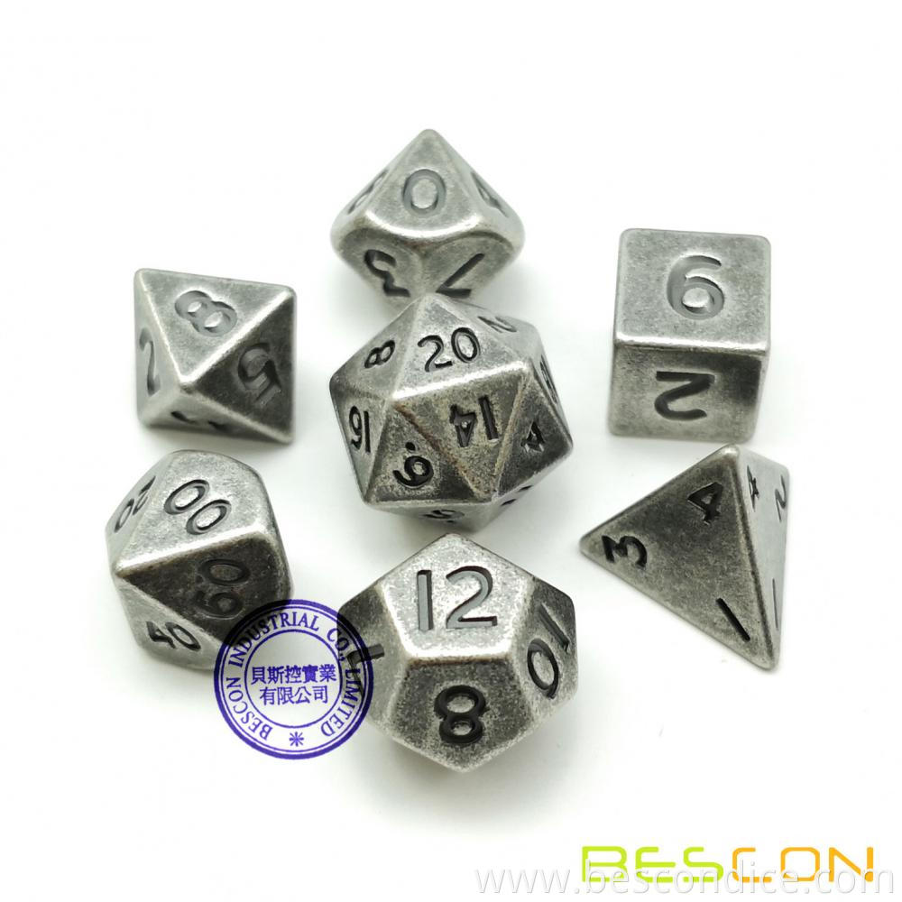 10mm Mini Solid Metal Dice Set Old Nickle 1 10mm Mini Solid Metal Dice Set Old Nickle 1